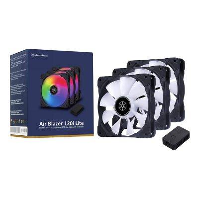SilverStone Technology 3-Pack of Air Blazer 120mm ARGB Fans with ARGB Controller