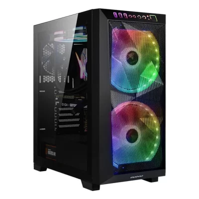Gamdias Apollo M1 Elite Mid Tower Gaming Cabinet with 2 x 200mm ARGB and 1 x 120mm Rear Pre-Installed Fan with Side Tempered Glass Panel