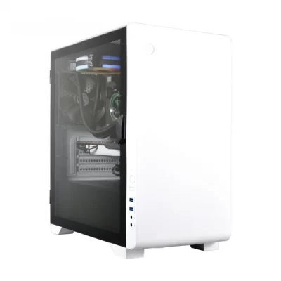 Gamdias Mars E2 Mini Tower Cabinet with Rear 120mm fan, Left Tempered Glass (White)
