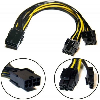 8pin to Dual 8 pin 18AWG Splitter Graphics Card PCIe Cable